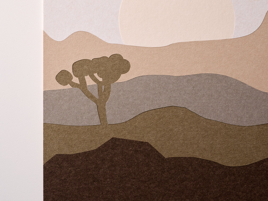 Close up shot of Joshua Tree felt design
