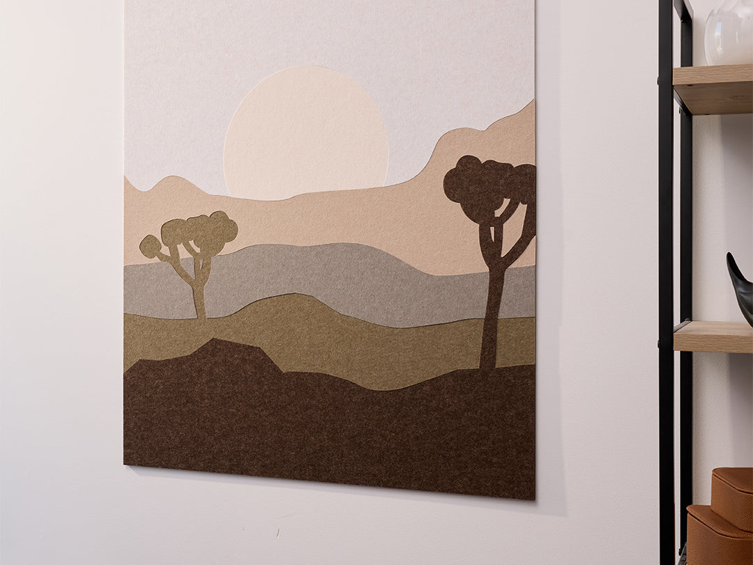 Angled shot of Joshua Tree felt design