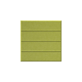 A square textured tile or panel in a muted olive-yellow color with horizontal grooved lines, shown against a plain white background.