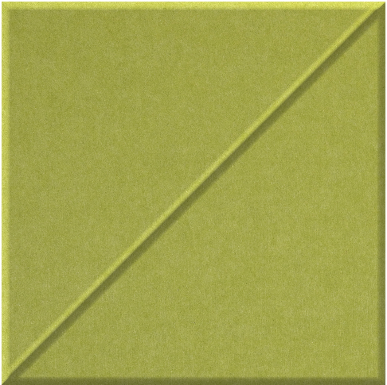 Chartreuse tile with diagonal slash texture across surface.