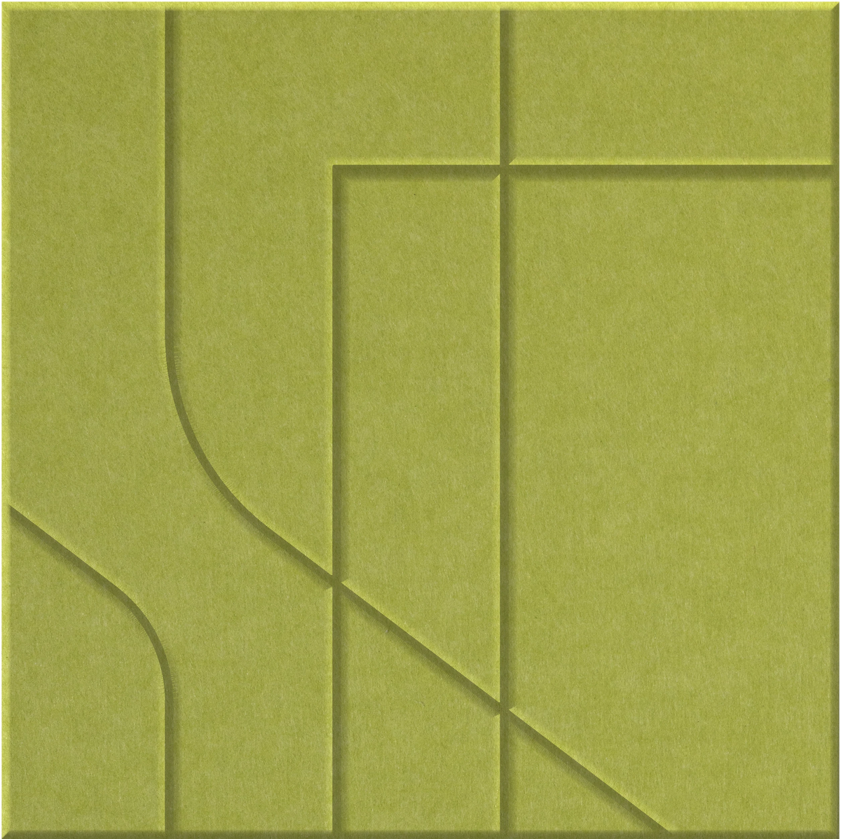 Kiwi 9mm Engraved Subway felt sample with offset stepped line grooves