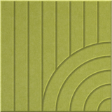 Kiwi 9mm Engraved Tangent felt sample with concentric quarter circle grooves