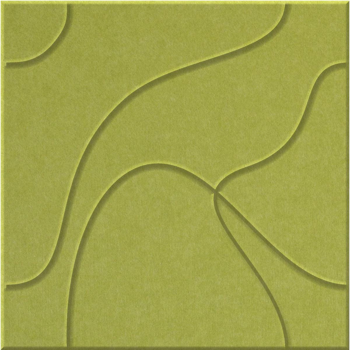 Kiwi 9mm Engraved Topo felt sample with flowing topographic line grooves