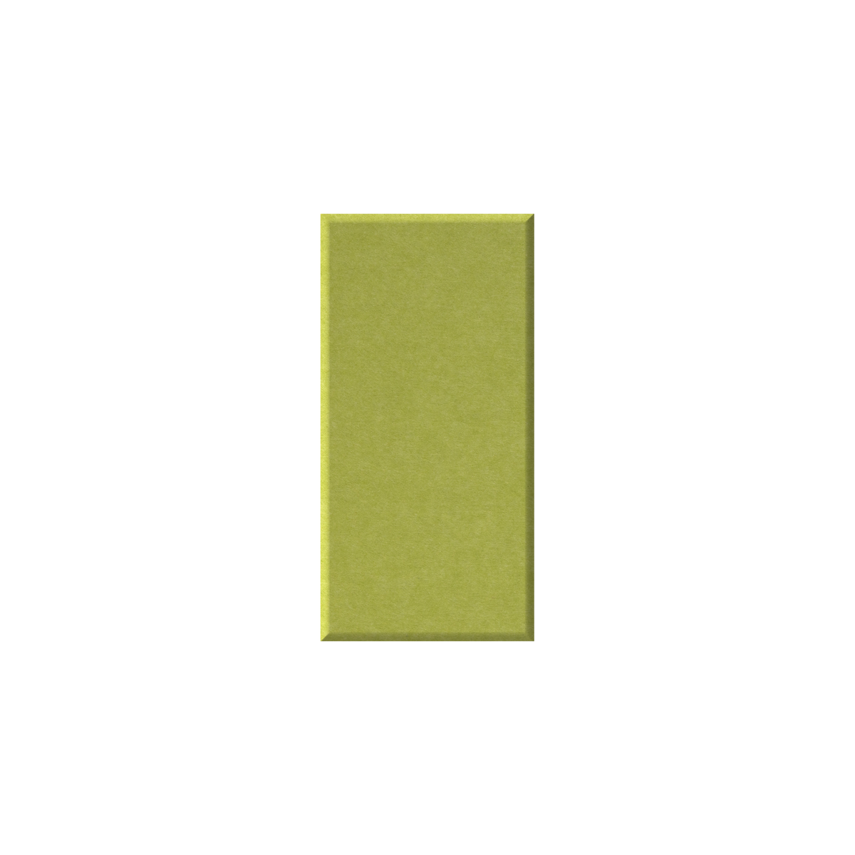 A vertical rectangular swatch of textured olive green material centered on a plain white background.