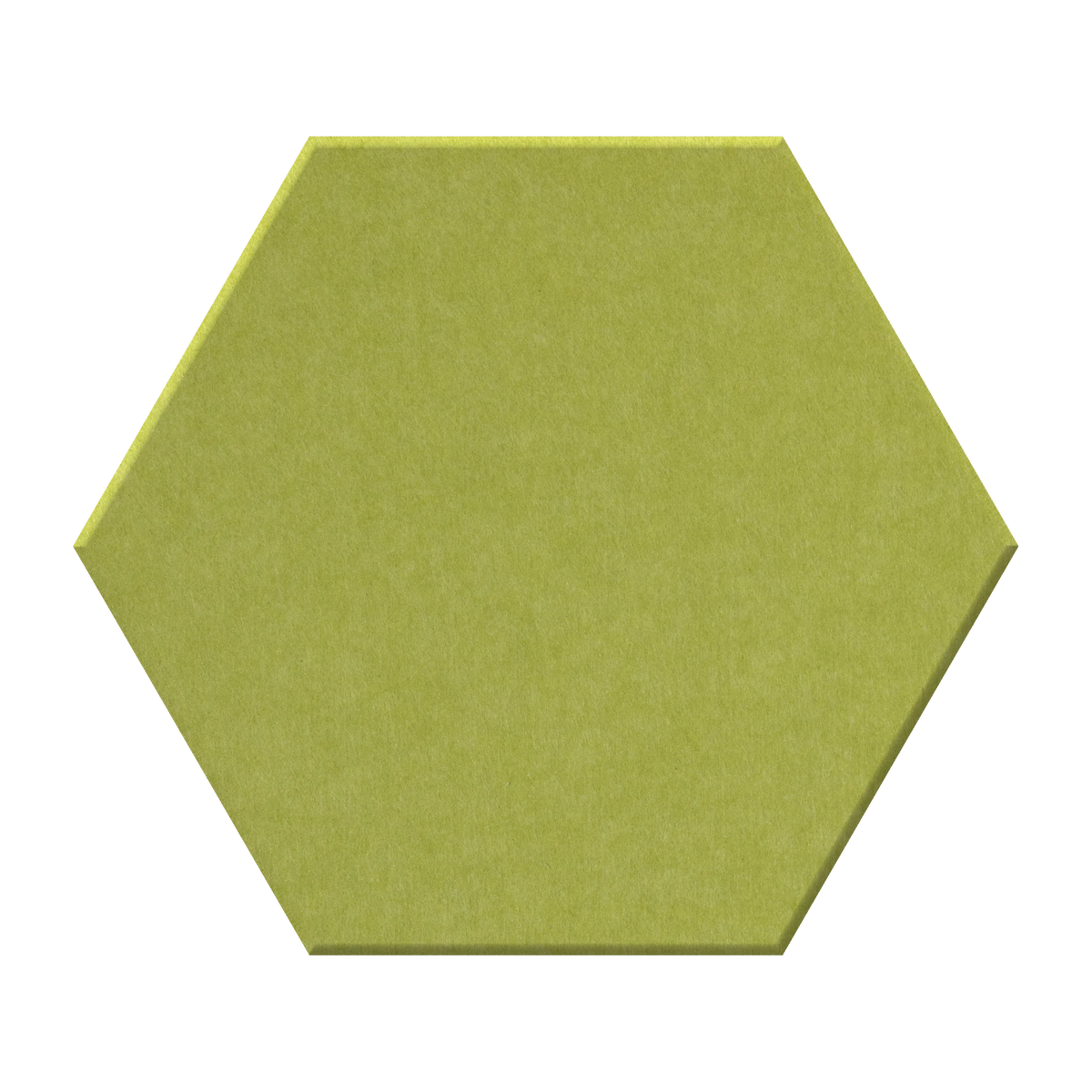 A single hexagonal tile with a textured matte finish in a muted olive green color, shown against a plain white background.
