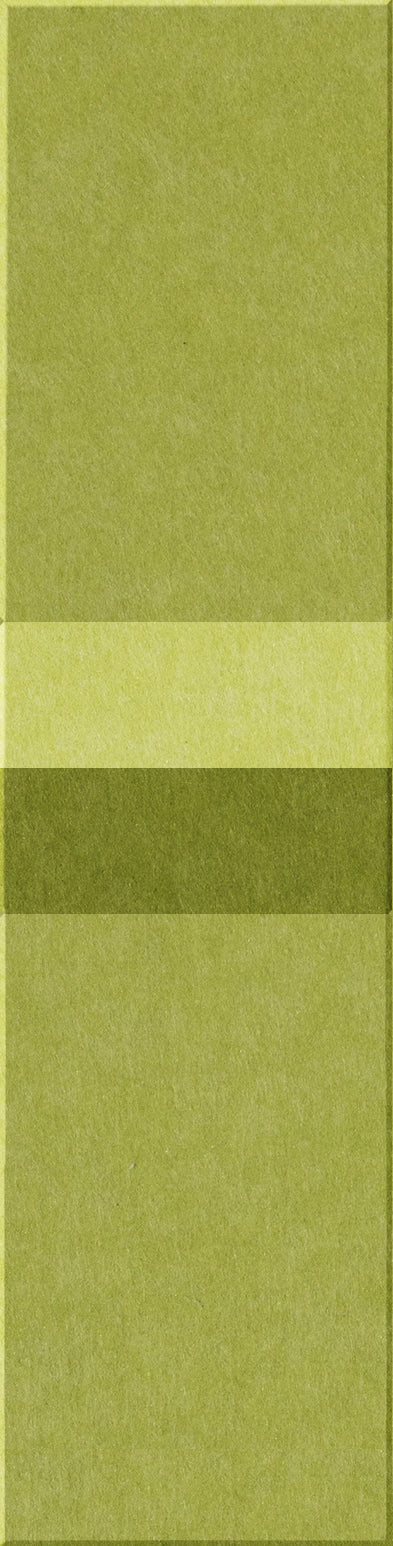 Four rectangular tiles in varying shades of green arranged vertically with textured surfaces.
