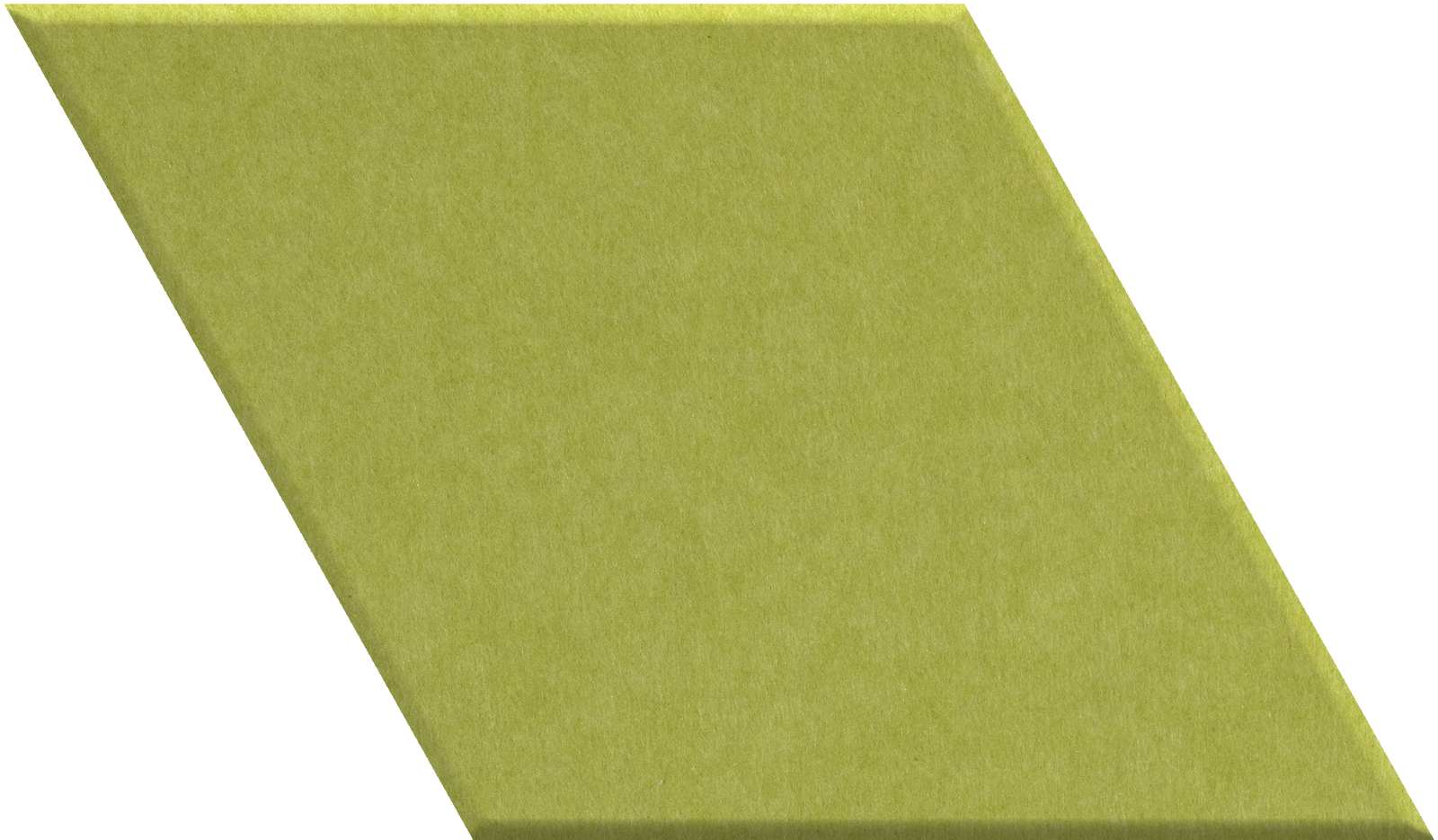 Large diamond-shaped tile in muted yellow-green with textured surface.