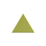 A single flat triangular color sample in a muted yellow-green tone on a plain white background.