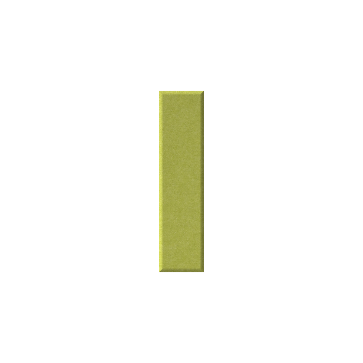 A single rectangular olive green textured panel or tile centered on a plain white background.