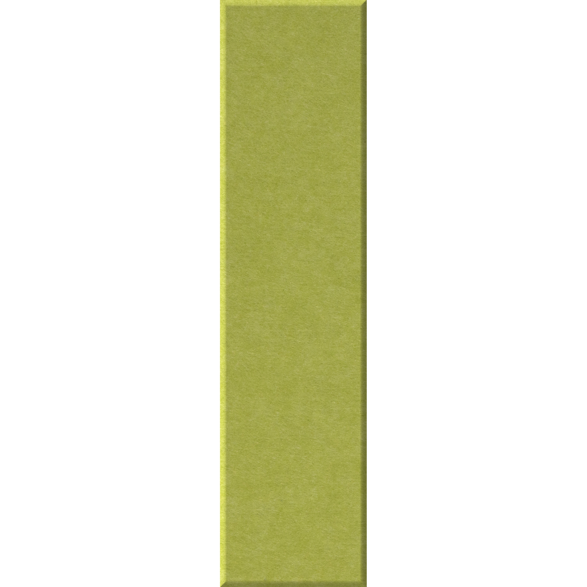 A vertical rectangular swatch of textured olive green material on a plain white background.