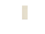 Beige rectangular panel with small halflap section at top and larger halflap section below.