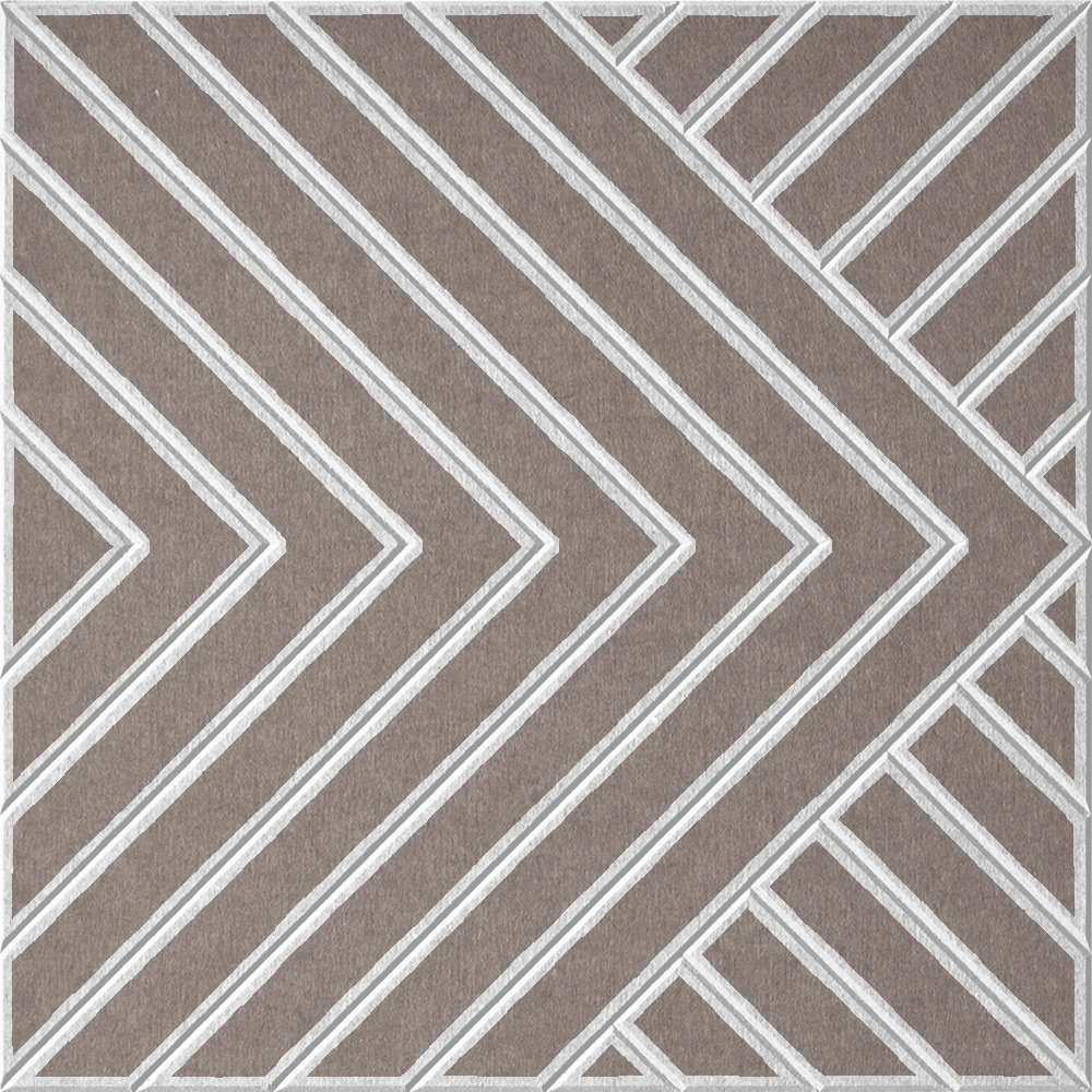 Grey acoustic felt wall panel featuring bold intersecting geometric lines