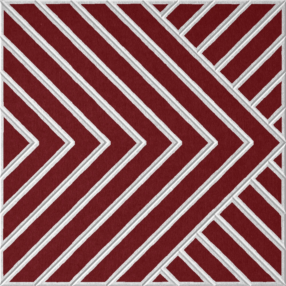 18mm Layered Engraved Converge felt sample in Crimson