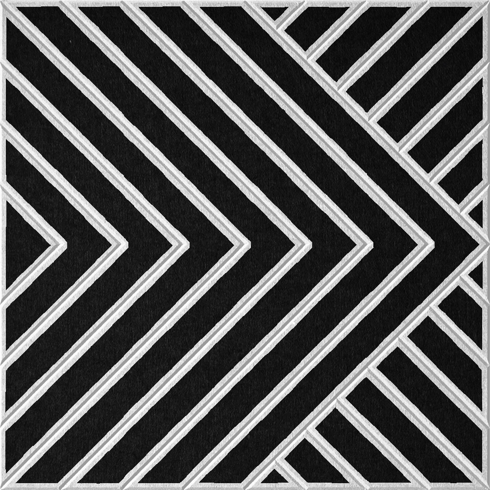 18mm Layered Engraved Converge felt sample in Ebony