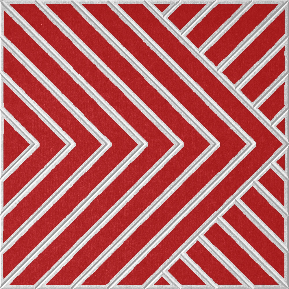 18mm Layered Engraved Converge felt sample in Scarlet