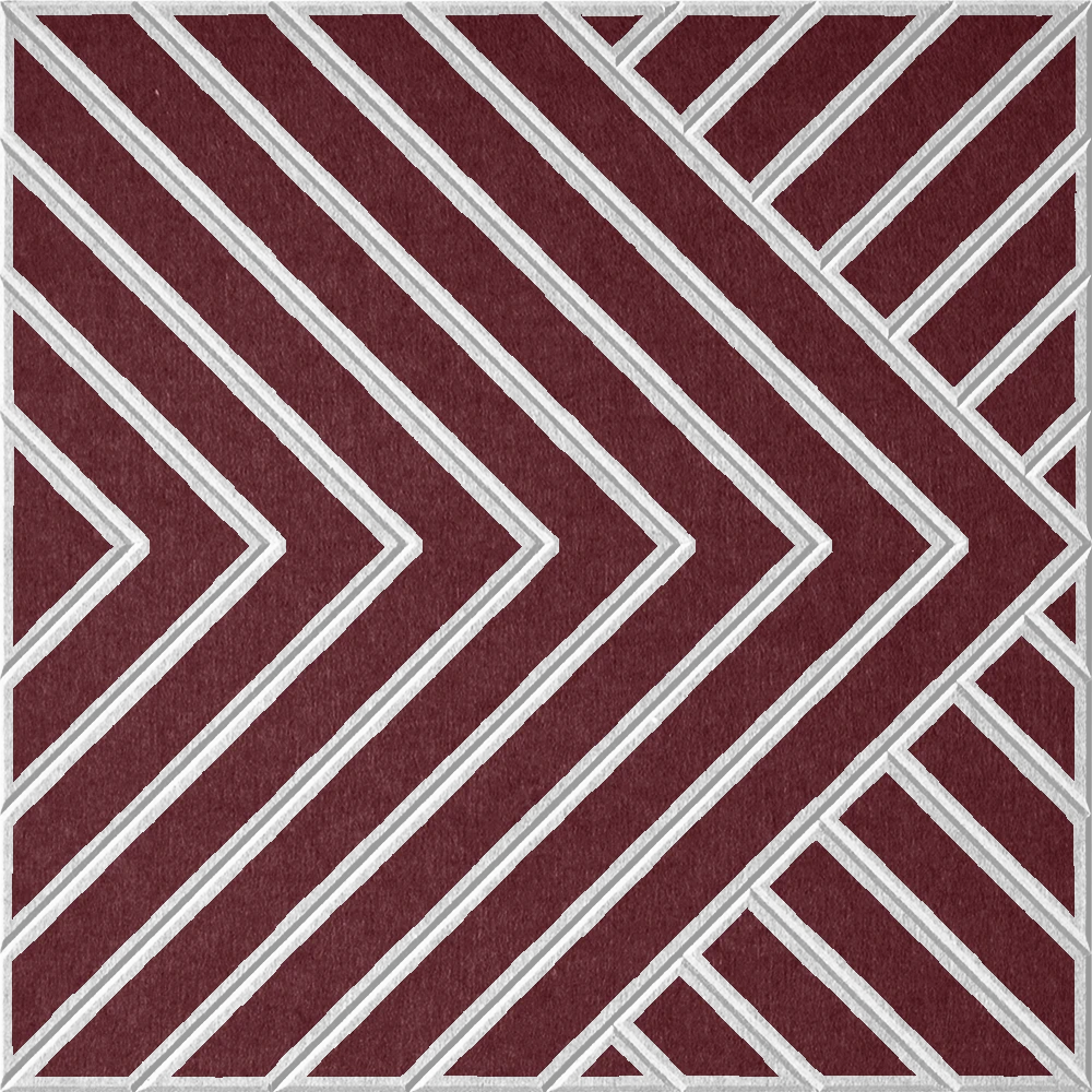 18mm Layered Engraved Converge felt sample in Wine