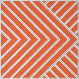 Decorative orange felt wall tile with repeating geometric arrow pattern