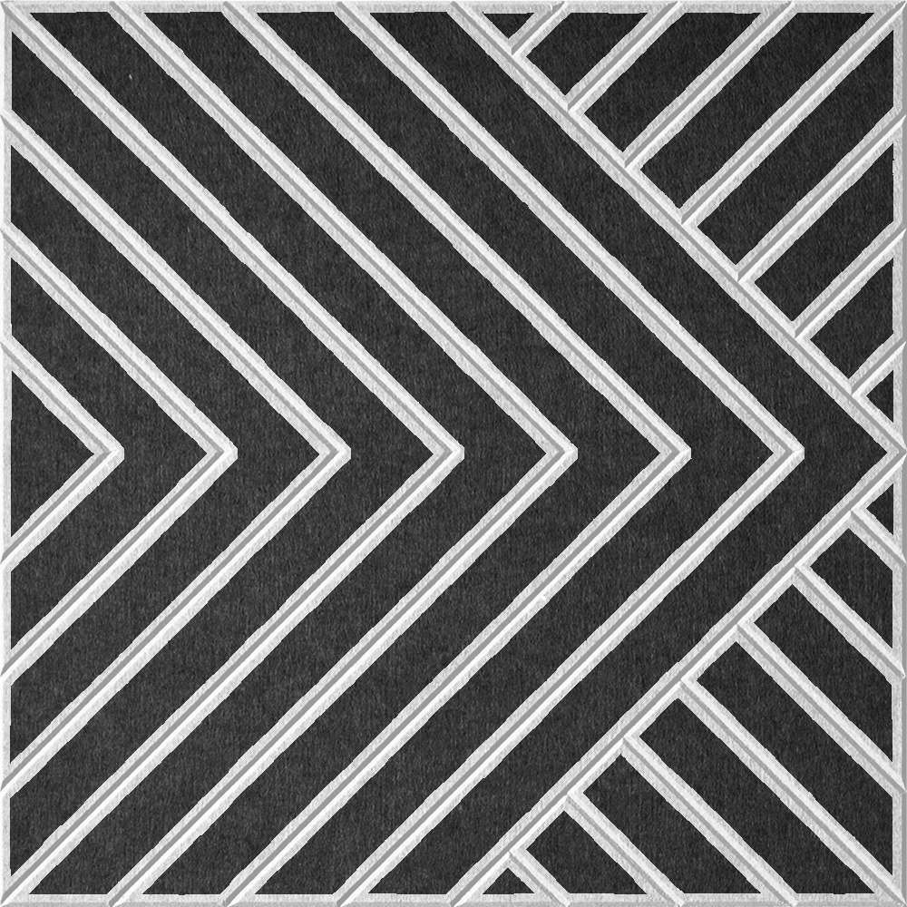 18mm Layered Engraved Converge felt sample in Cast