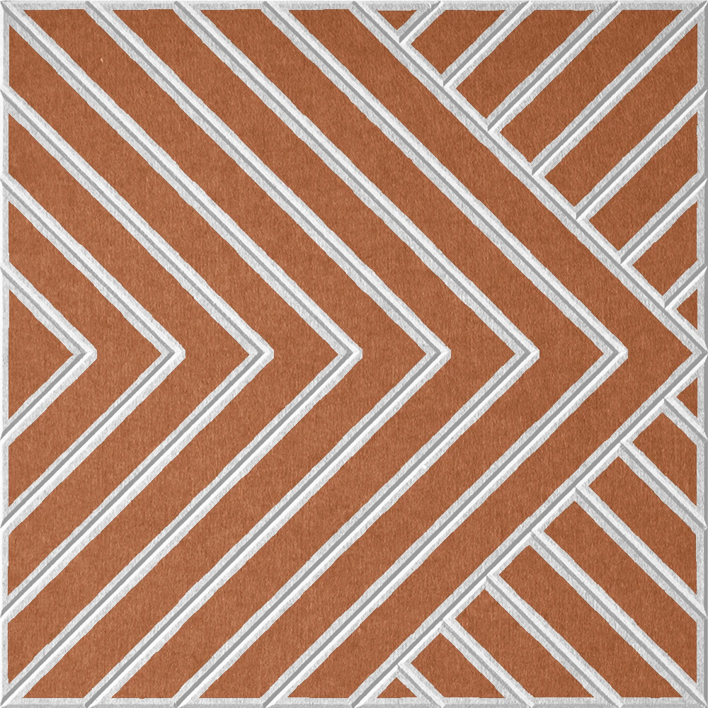 18mm Layered Engraved Converge felt sample in Cinnamon