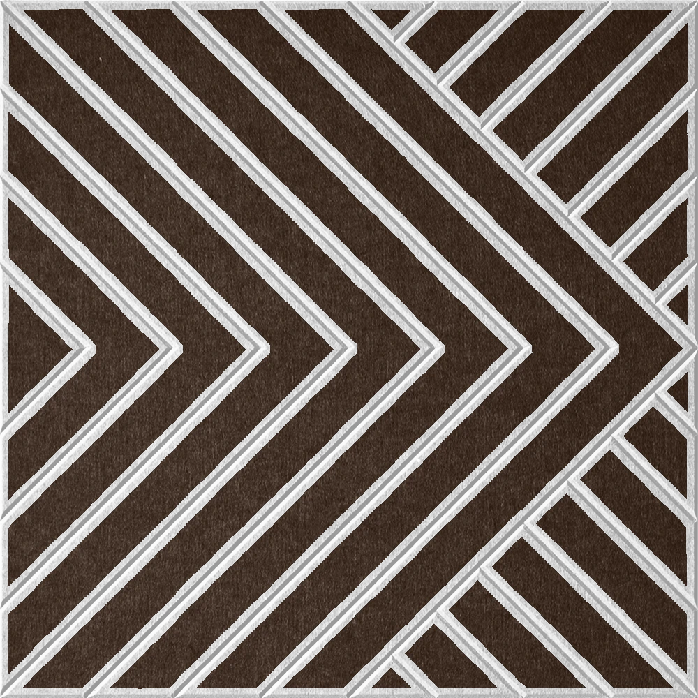 18mm Layered Engraved Converge felt sample in Cocoa