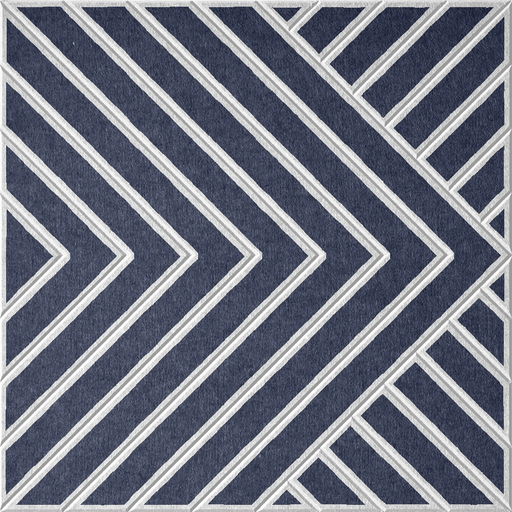 18mm Layered Engraved Converge felt sample in Indigo
