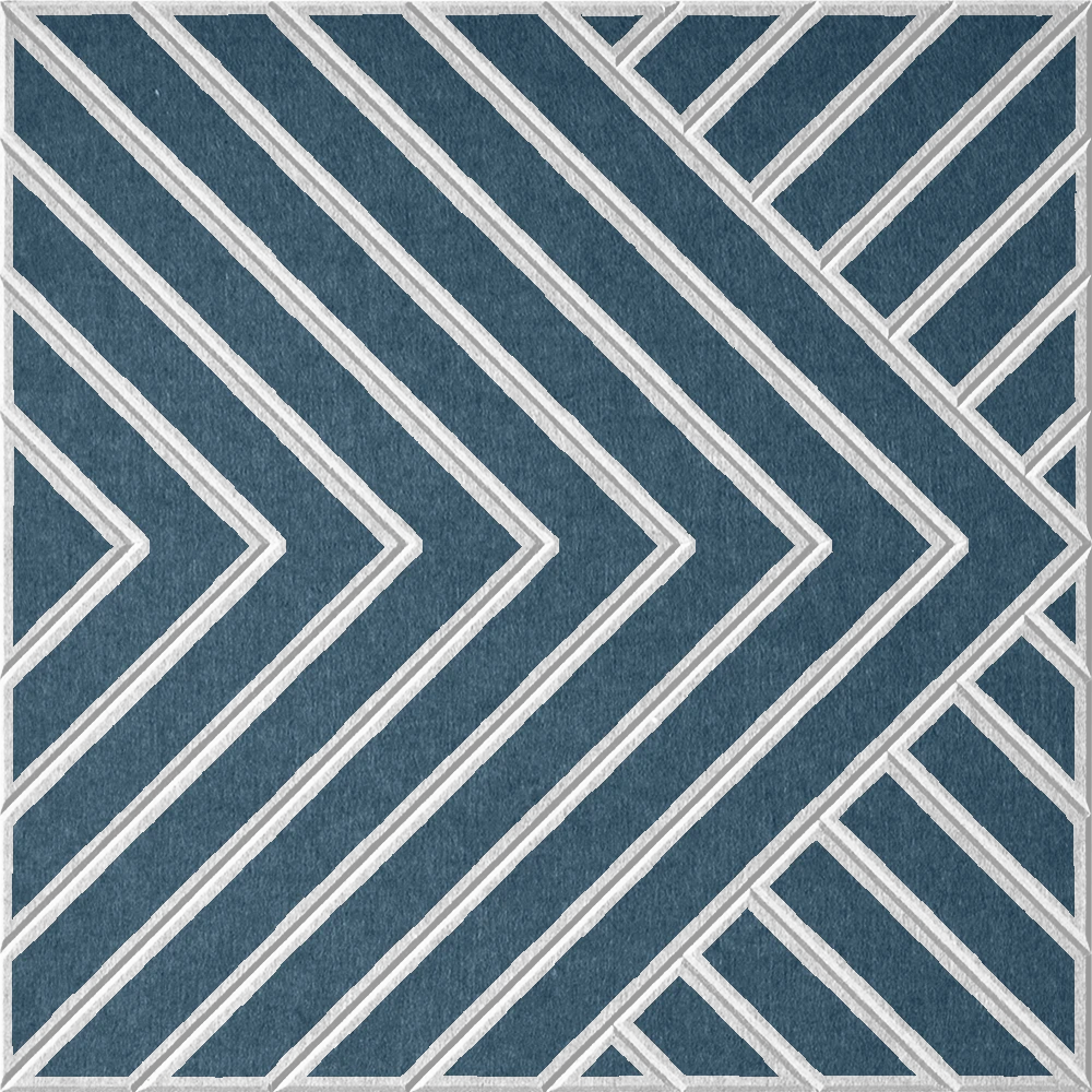 18mm Layered Engraved Converge felt sample in Slate Blue