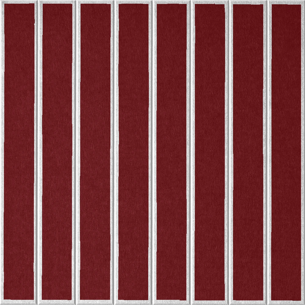 18mm Layered Engraved Lg Parallel felt sample in Crimson