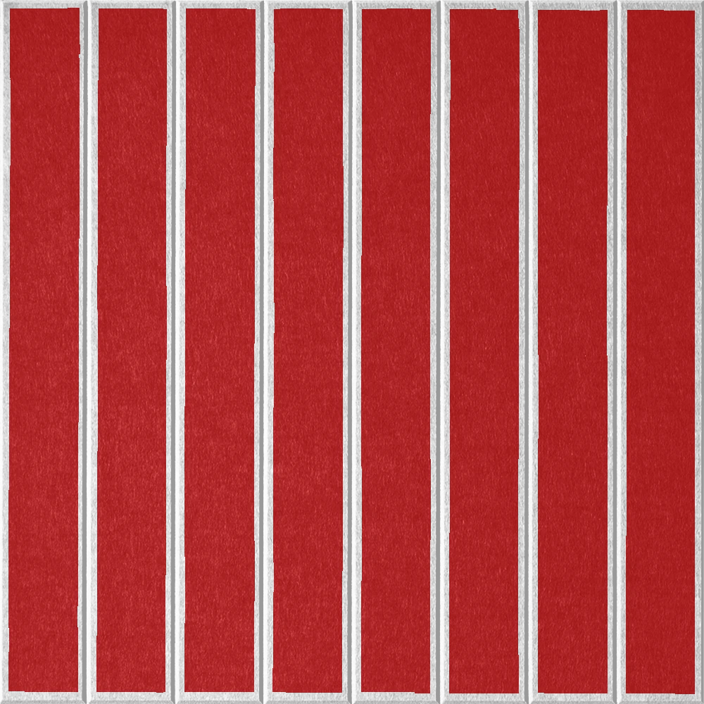 18mm Layered Engraved Lg Parallel felt sample in Scarlet