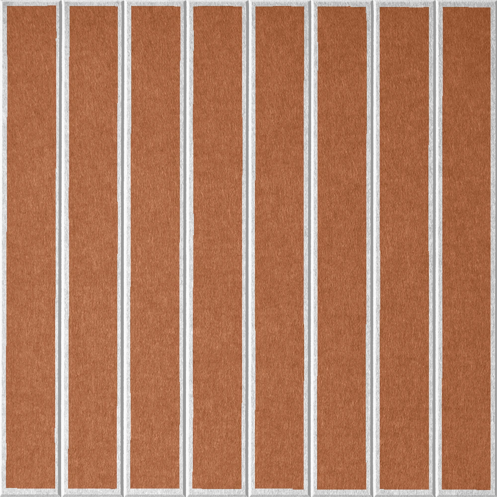 18mm Layered Engraved Lg Parallel felt sample in Cinnamon