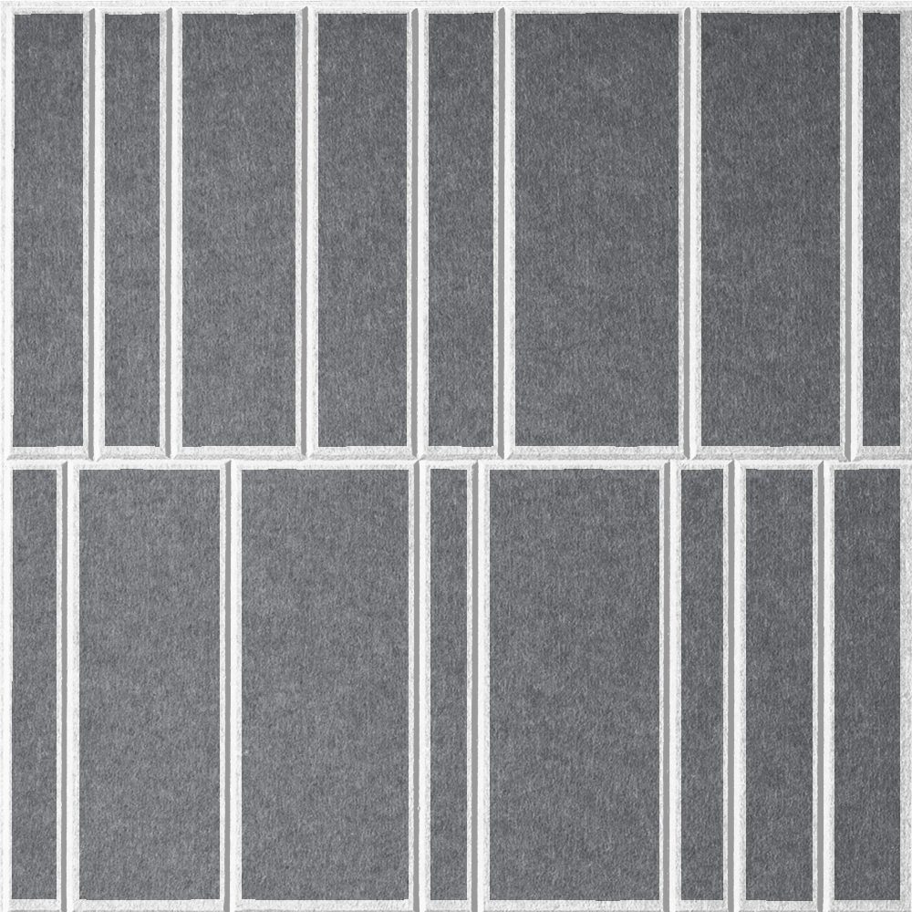 Armor 18mm Layered Engraved Offset felt sample with white staggered vertical grooves