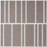 Ash 18mm Layered Engraved Offset felt sample with white staggered vertical grooves