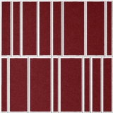 Crimson 18mm Layered Engraved Offset felt sample with white staggered vertical grooves