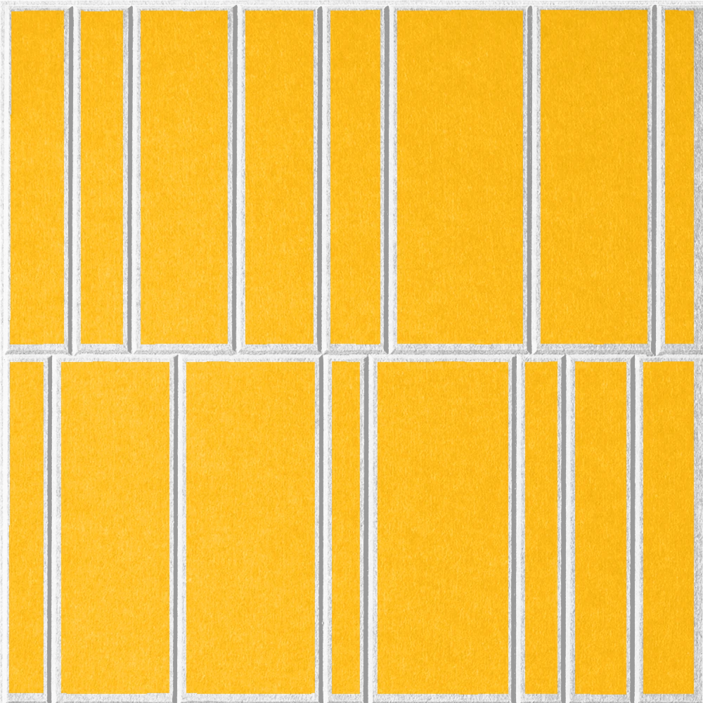 Dandelion 18mm Layered Engraved Offset felt sample with white staggered vertical grooves