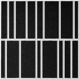 Ebony 18mm Layered Engraved Offset felt sample with white staggered vertical grooves
