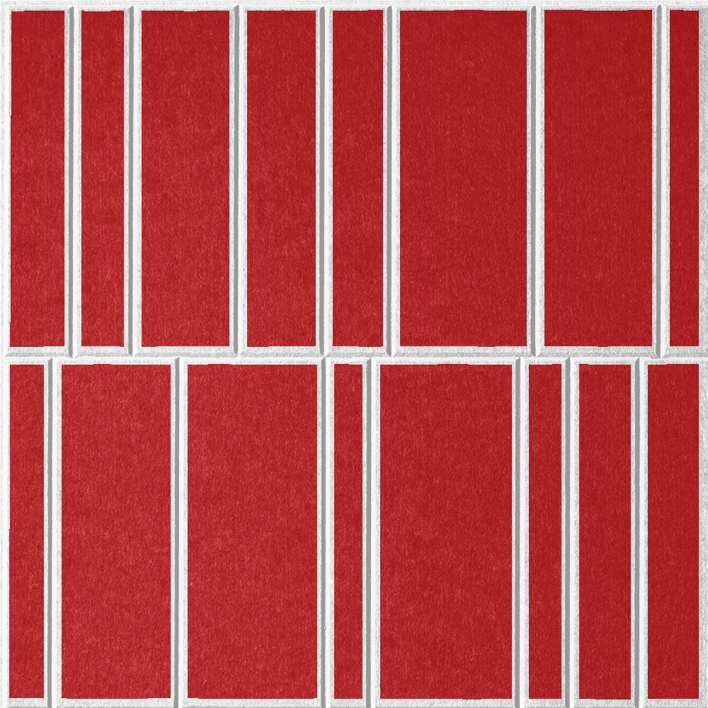 18mm Layered Engraved Offset felt sample in Scarlet