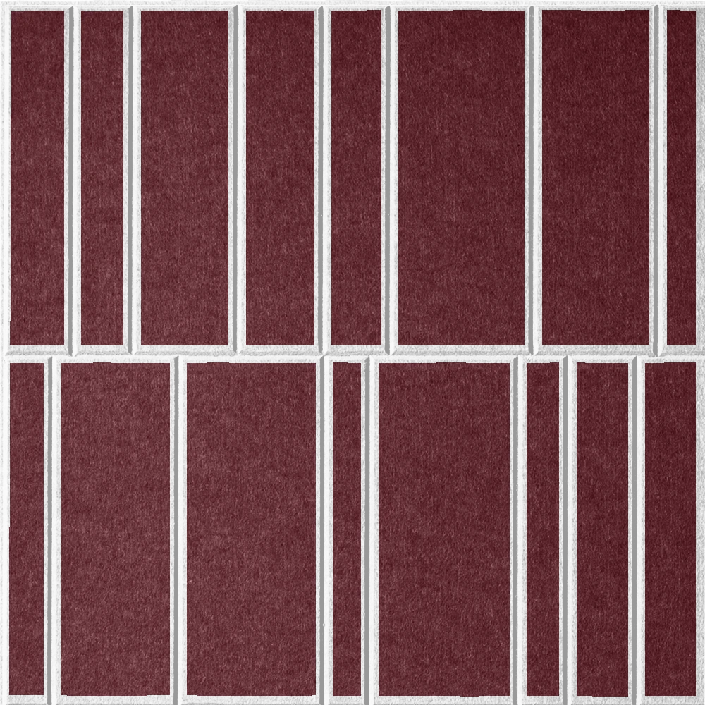 18mm Layered Engraved Offset felt sample in Wine