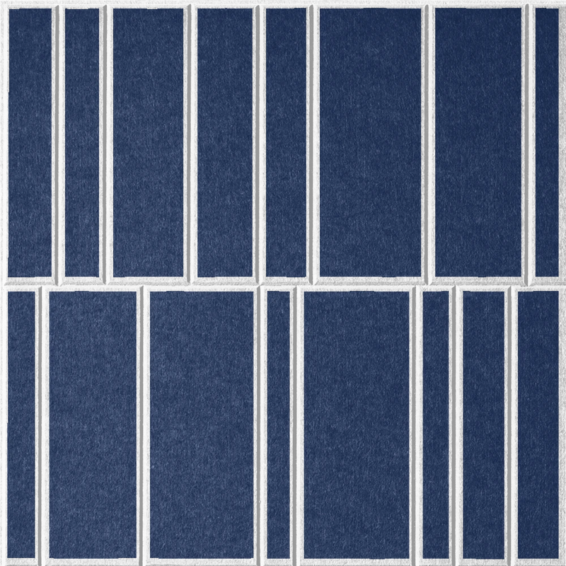 Admiral 18mm Layered Engraved Offset felt sample with white staggered vertical grooves