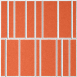 Aries 18mm Layered Engraved Offset felt sample with white staggered vertical grooves