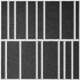 Cast 18mm Layered Engraved Offset felt sample with white staggered vertical grooves
