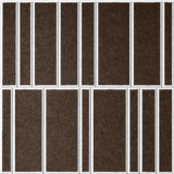 Cocoa 18mm Layered Engraved Offset felt sample with white staggered vertical grooves