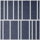 Indigo 18mm Layered Engraved Offset felt sample with white staggered vertical grooves