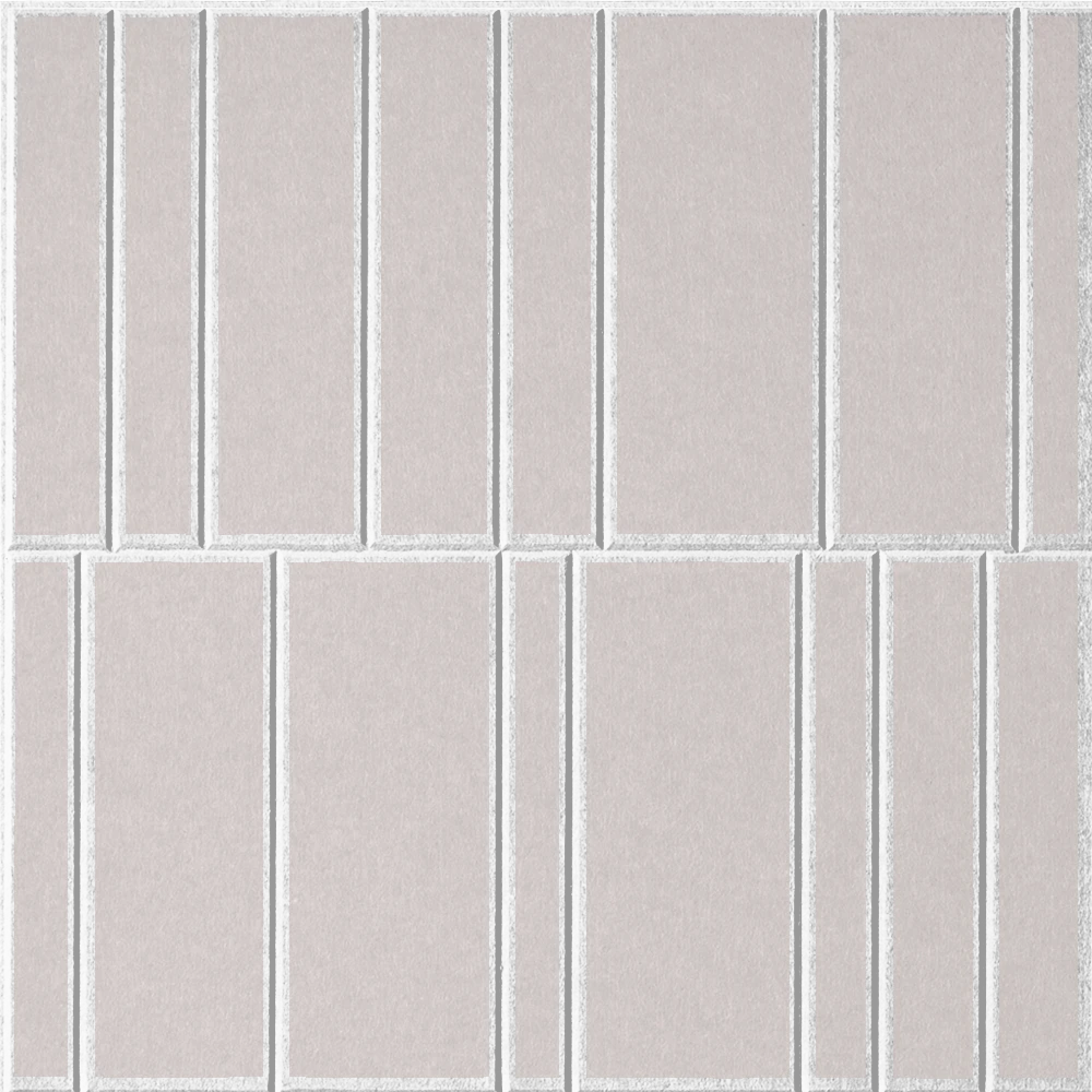 Latte 18mm Layered Engraved Offset felt sample with white staggered vertical grooves