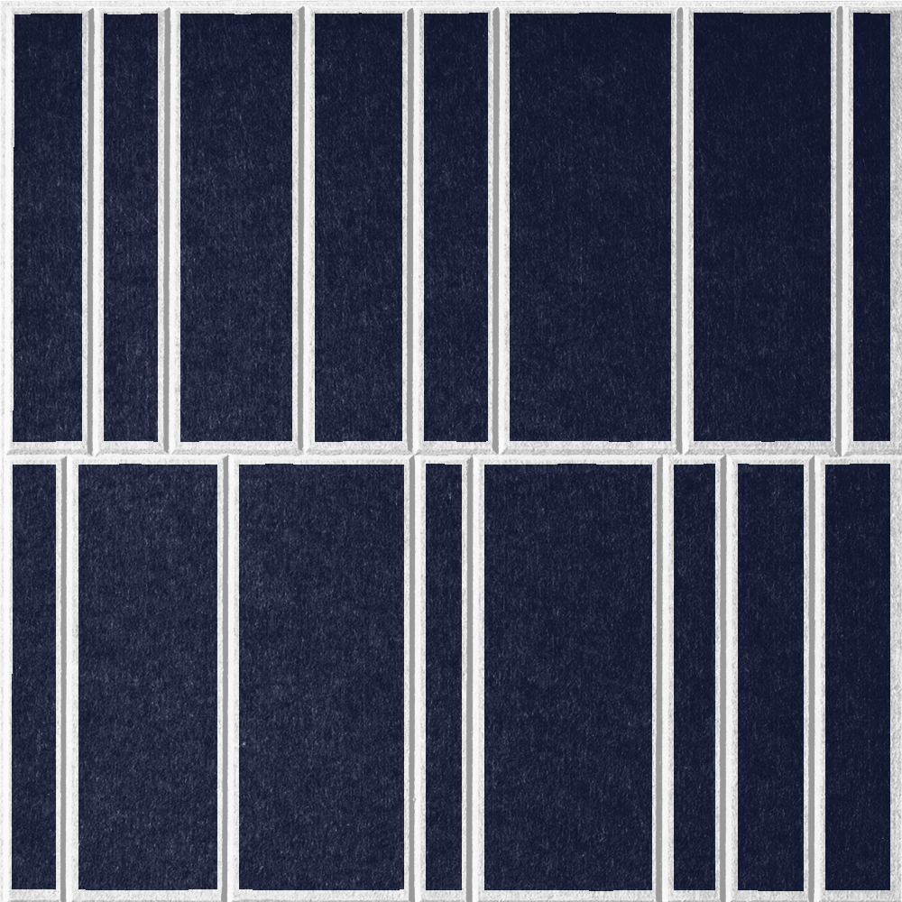Oxford 18mm Layered Engraved Offset felt sample with white staggered vertical grooves