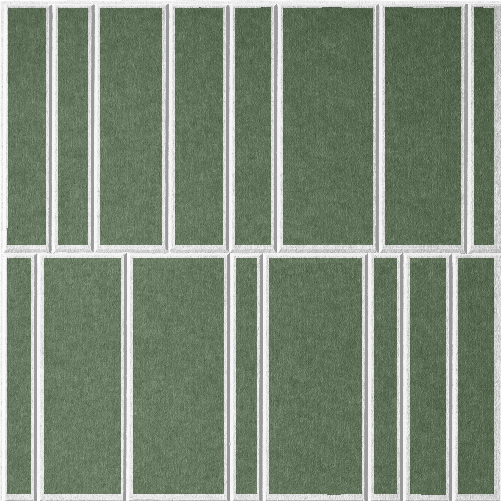 Palm 18mm Layered Engraved Offset felt sample with white staggered vertical grooves
