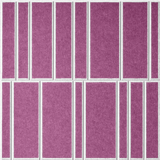 Plum 18mm Layered Engraved Offset felt sample with white staggered vertical grooves