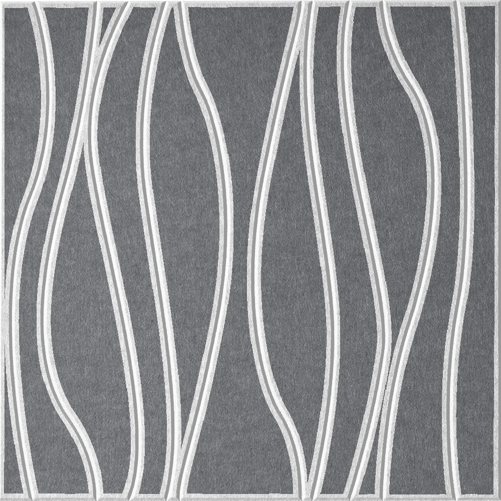 Armor 18mm Layered Engraved River felt sample with white wavy vertical grooves