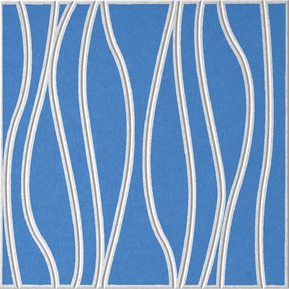 Cayman 18mm Layered Engraved River felt sample with white wavy vertical grooves