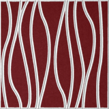 Crimson 18mm Layered Engraved River felt sample with white wavy vertical grooves