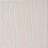 Ivory 18mm Layered Engraved River felt sample with white wavy vertical grooves
