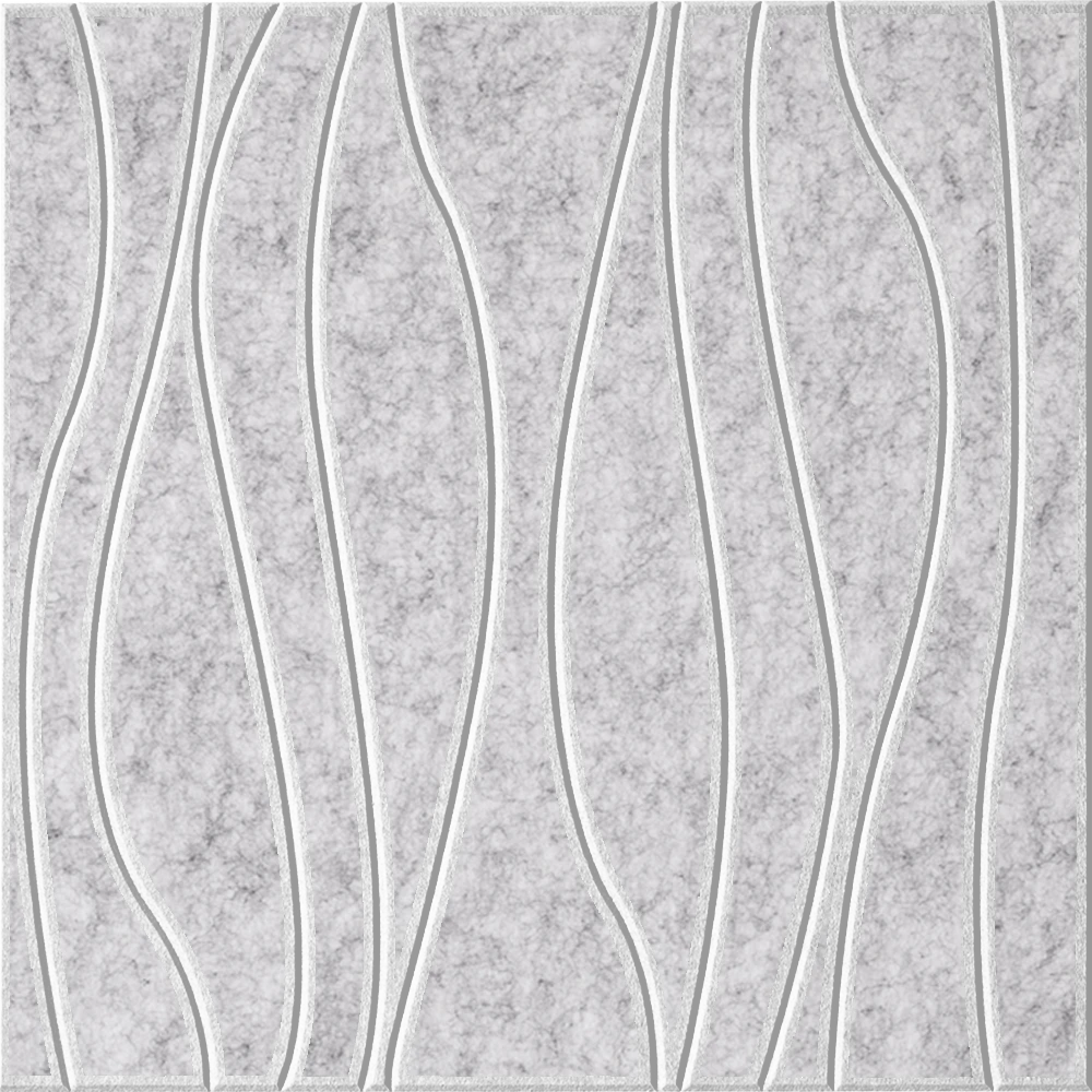 Nickel 18mm Layered Engraved River felt sample with white wavy vertical grooves